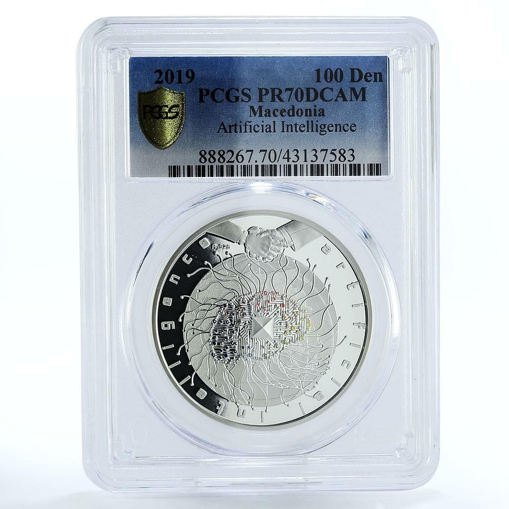 マケドニア 100デナル 人工知能科学 PR70 PCGS 銀貨 2019 - メルカリ
