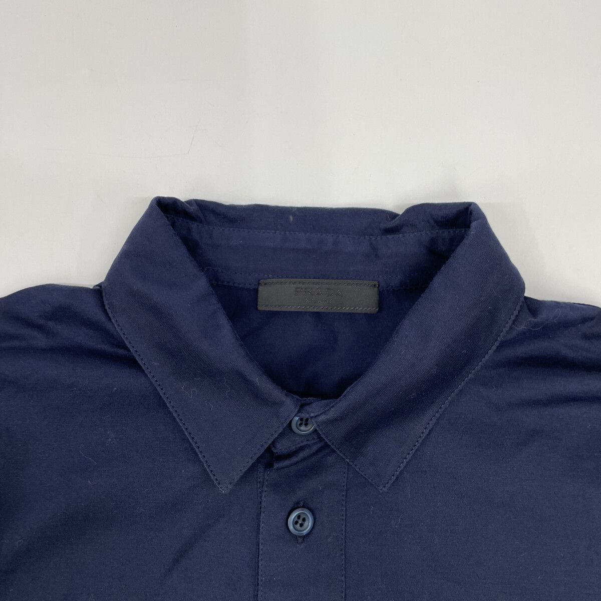 PRADA プラダ UJN 007 ネイビー コットン ポロシャツ Ⅿ