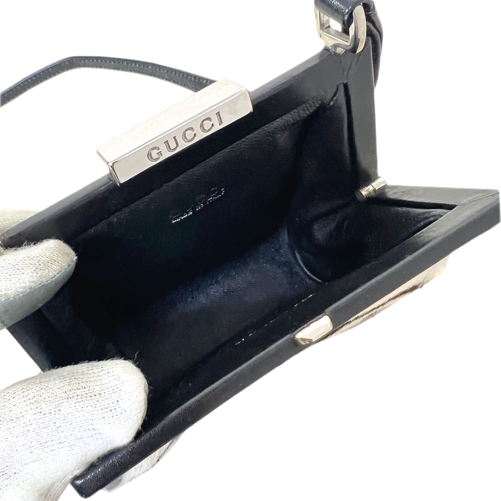 GUCCI グッチ バッグ ハラコ ゼブラ ミニショルダー ヴィンテージ