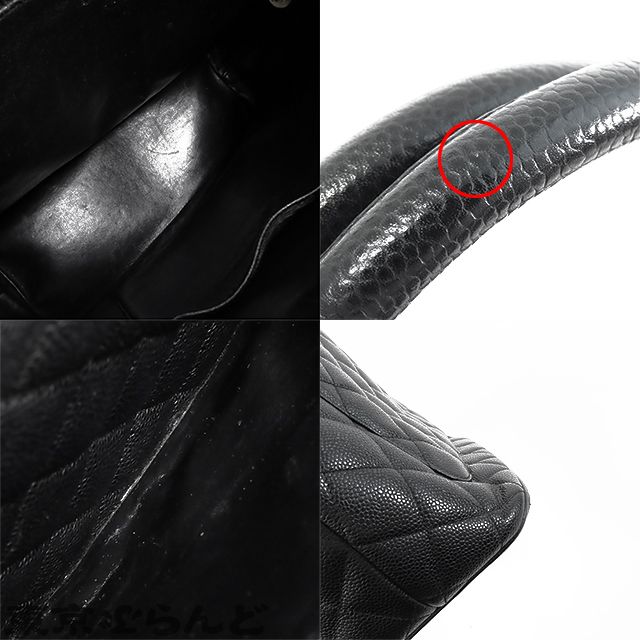 シャネル CHANEL 復刻トート ブラック 黒 ゴールド金具 キャビアスキン