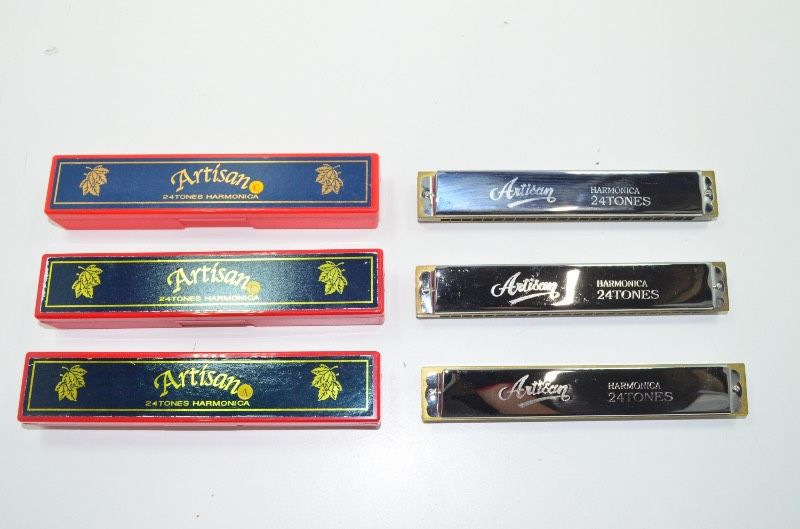 Artisan 24トーン ハーモニカ本体 送料無料】 アルチザン Artisan ハーモニカ 24音 3本セット ケース付き