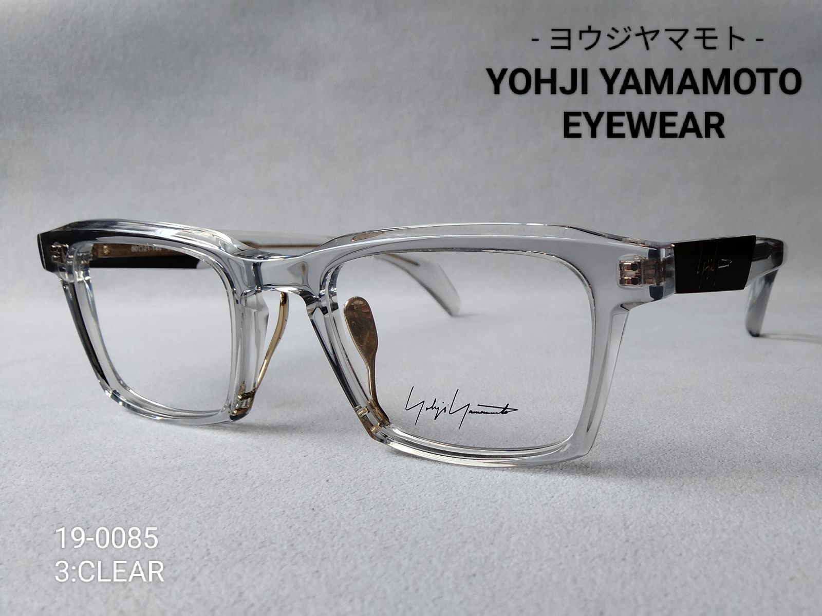YOHJI ヨウジヤマモト EYEWEAR 19 0085 3 CLEAR lens DEMO