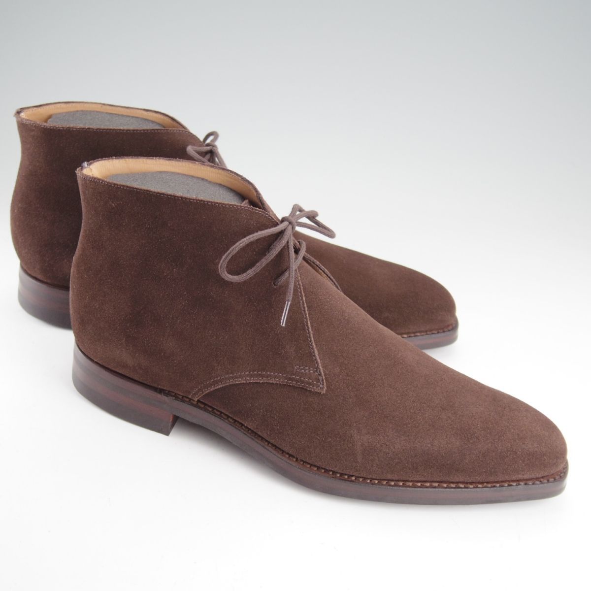  クロケット ジョーンズ 7 E 定価 104 500 ダイナイトソール TETBURY 348ラスト チャッカブーツ スエード 濃茶 o 187 チャッカブーツ ブーツ 革靴