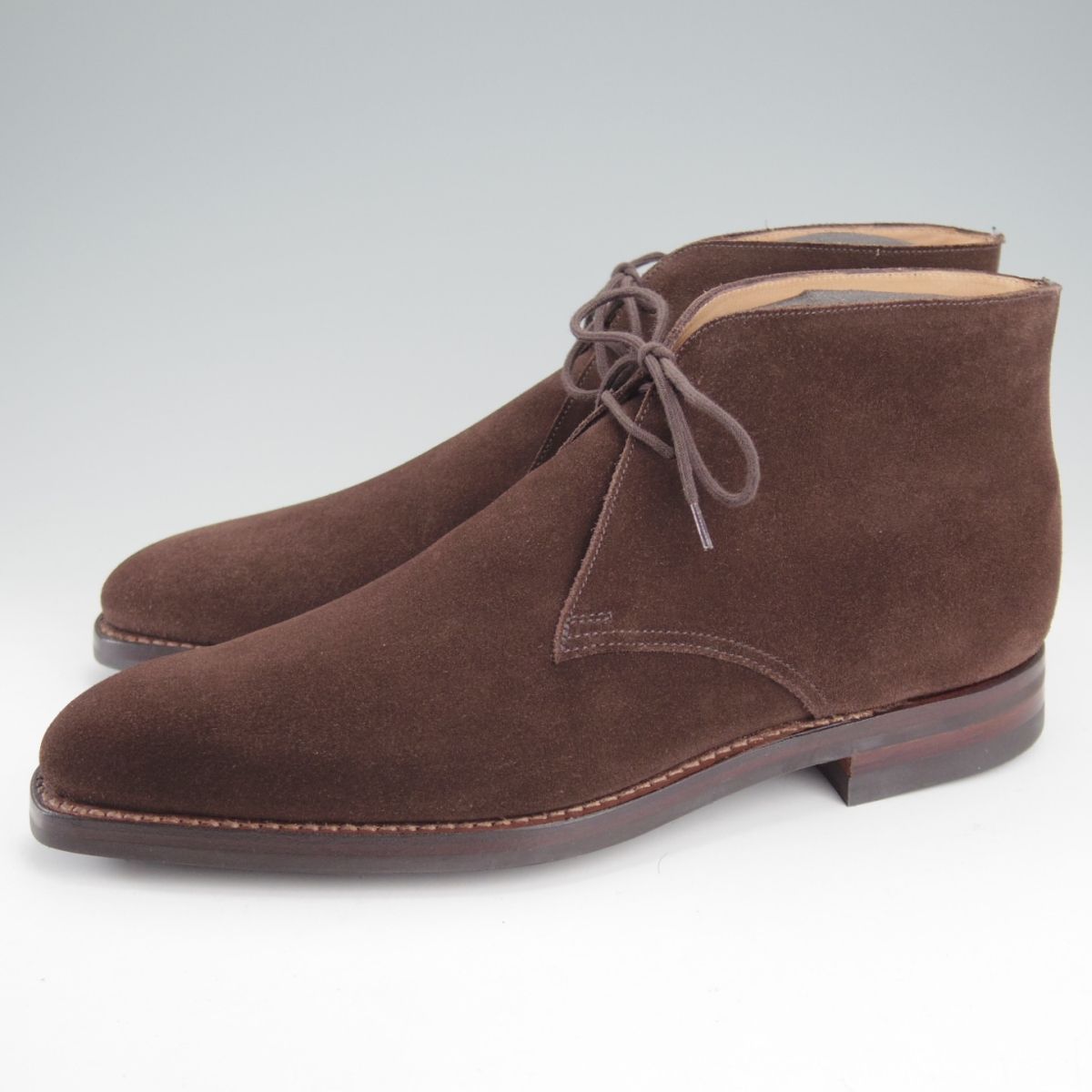 クロケット ジョーンズ 7 E 定価 104 500 ダイナイトソール TETBURY 348ラスト チャッカブーツ スエード 濃茶 o 187