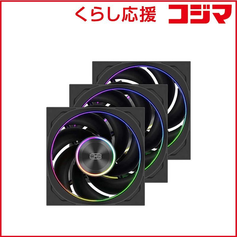 ケースファン×3 120 mm | 3000 RPM リバースVer. F 7 X R-ARGB-BK 3 IN 1 ♥