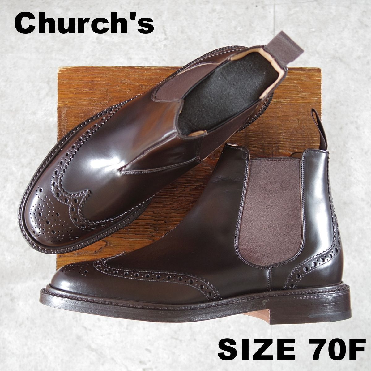 チャーチ 70 F UK 7 5都市ロゴ KETSBY サイドゴアブーツ 103 Bラスト LIGHT EBONY ライトエボニー 濃茶 Church s o 196