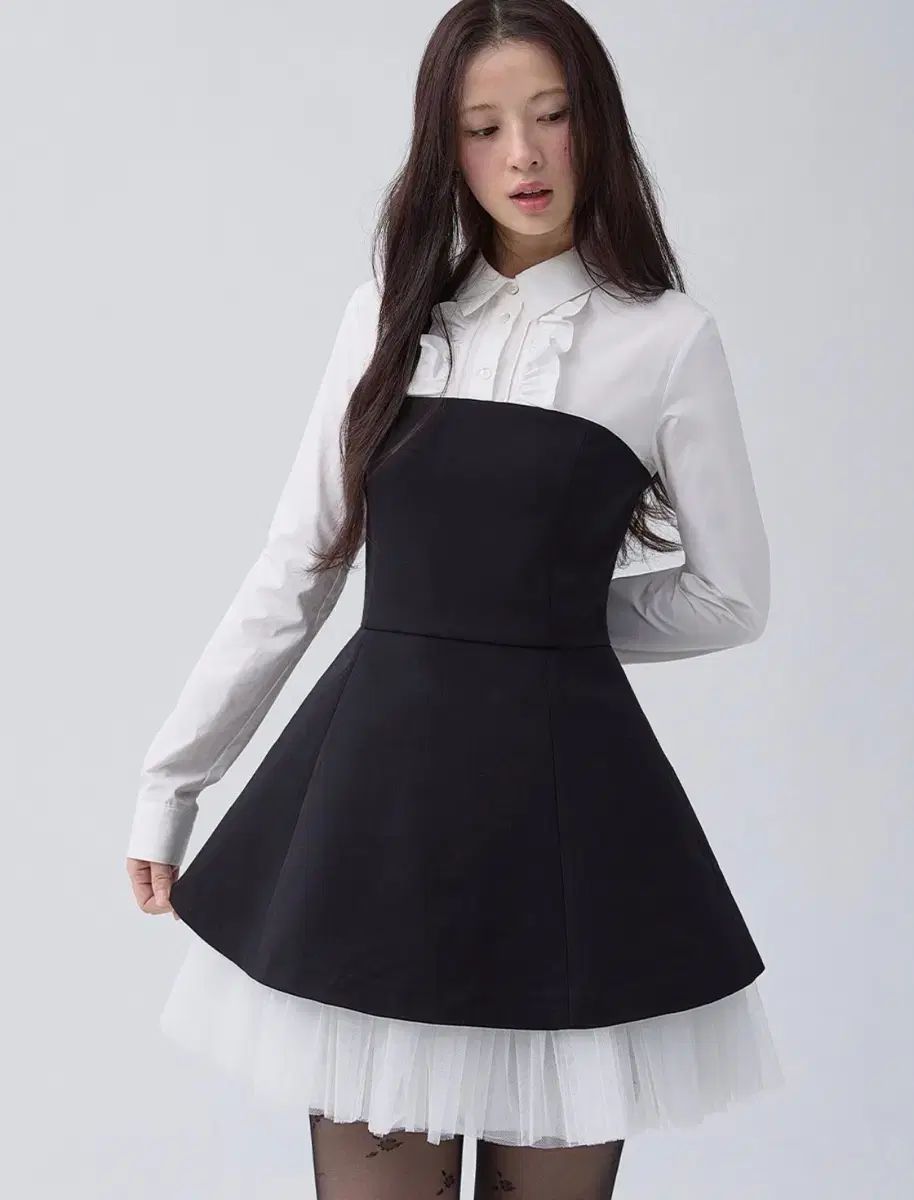 THETIS レイヤード ラッフル シャツ ONE PIECE M