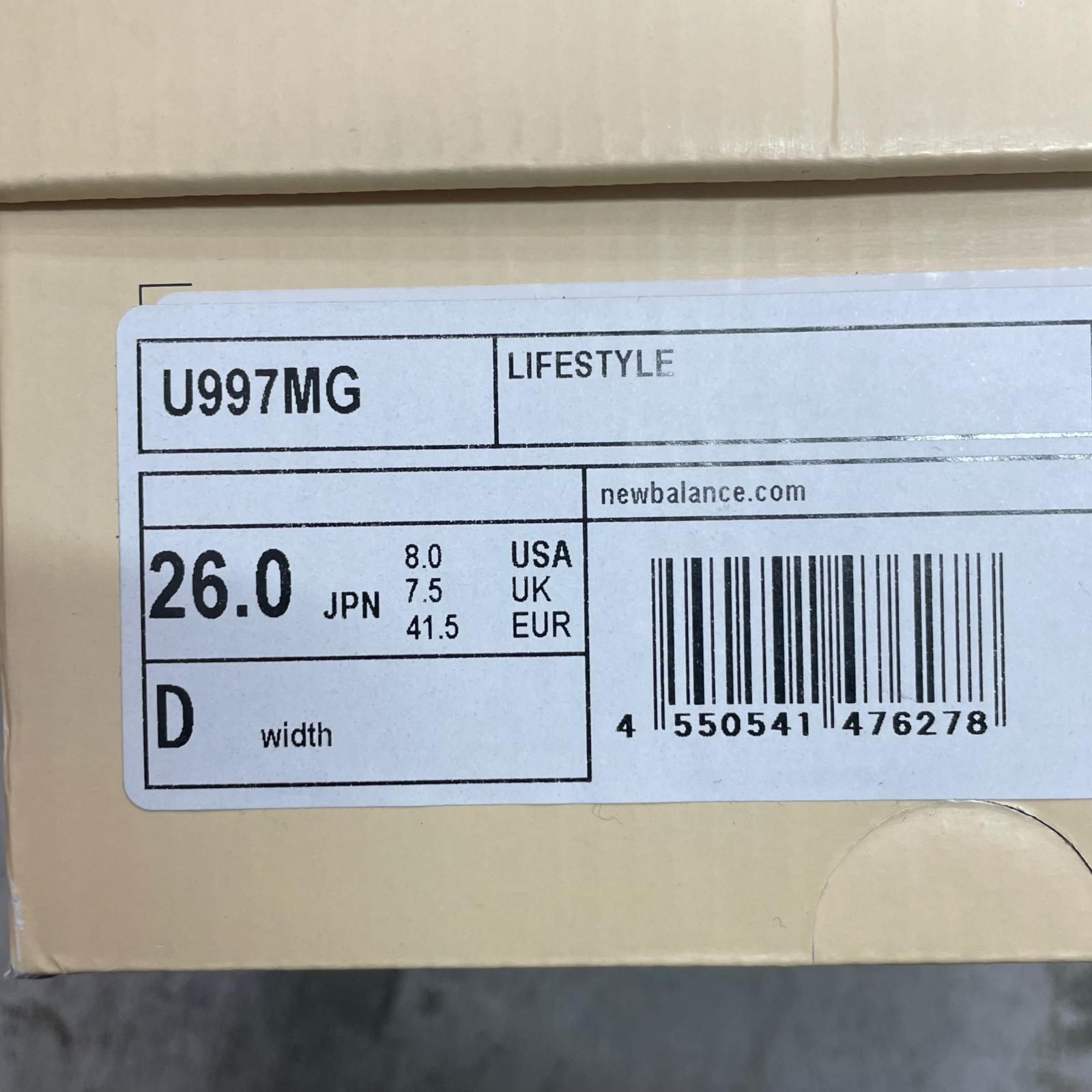 参考上代42900円 NEW BALANCE 25SS U997MG スニーカー シューズ