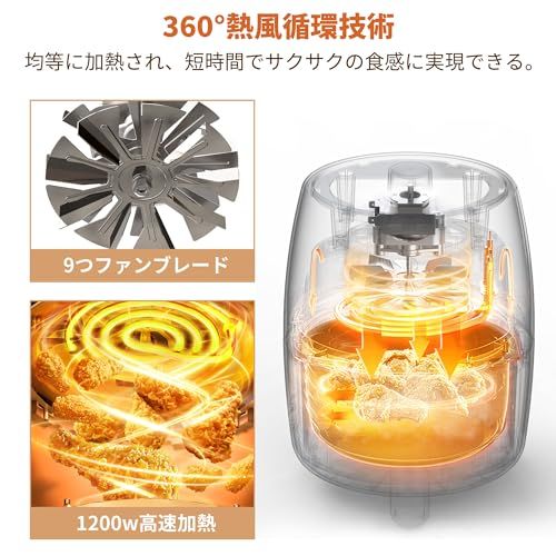 ノンフライヤー エアフライヤー 一人暮らし 1 2人用 2 L コンパクト ノンフライヤー機 油なし ヘルシー フライヤー SAMKYO F 20 ブラック 0278824 e