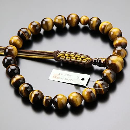 ≪ ≫念珠ドットコム 浄土真宗 数珠 男性用 22玉 虎目石 紐房 本式数珠 京念珠 真宗 門徒 虎眼石 タイガーアイ 葬式 法要 京都 仏具 マイ数珠 数珠袋プレゼント