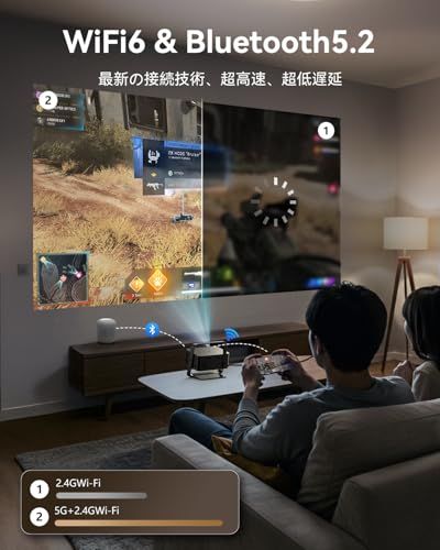  プロジェクター 家庭用 超短焦点 1080 P 4 K 搭載で 自動台形補正 Wi-Fi 6 Bluetooth 5.2 300 大画面 天井投影 内蔵 Netflix YouTube PrimeVideo Projecto 9952 e 7 f 2 調味料入れ まな板セット その他 キッチン 食器