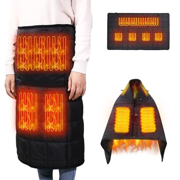 電気ひざ掛け USB 電気ブランケット 10秒速暖 電気毛布 電熱 腰巻き ひざ掛け 肩掛け 掛け敷き兼用 70 120 cm 温度3段階調整 軽量 省エネ 洗える デスクワーク スポーツ観戦 旅行 キャンプ 車中泊用 防寒対策グッズ 611 e 4357