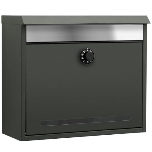 PYKES PEAK ポスト 壁掛け 郵便ポスト 郵便受け ダイヤル式 A レターパック対応 おしゃれ 大型 縦型 ガンメタルグレーxステンレス投函口