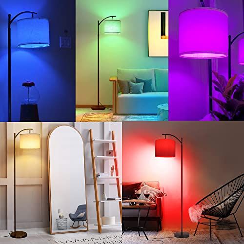  フロアスタンド フロアランプ LED フロアライト スマホン制御 無段階調光調色 組み立て式 ライトスタンド RGB LED電球 リモコンコントロール 9 W 勉強 仕事 読書に適用 リビング-寝室用 照明灯 ブラック 2年間 N 71 fd 1446 その他 キッチン 食器