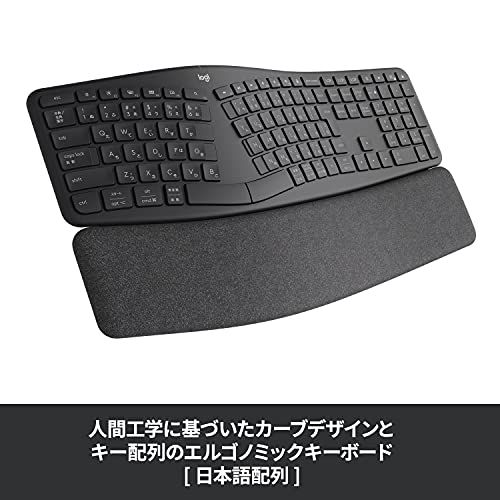 ロジクール ERGO K 860 エルゴノミック スプリット キーボード bluetooth Unifying Windows Mac ワイヤレスキーボード ワイヤレス 無線 パームレスト グラファイト c 4 eeafad