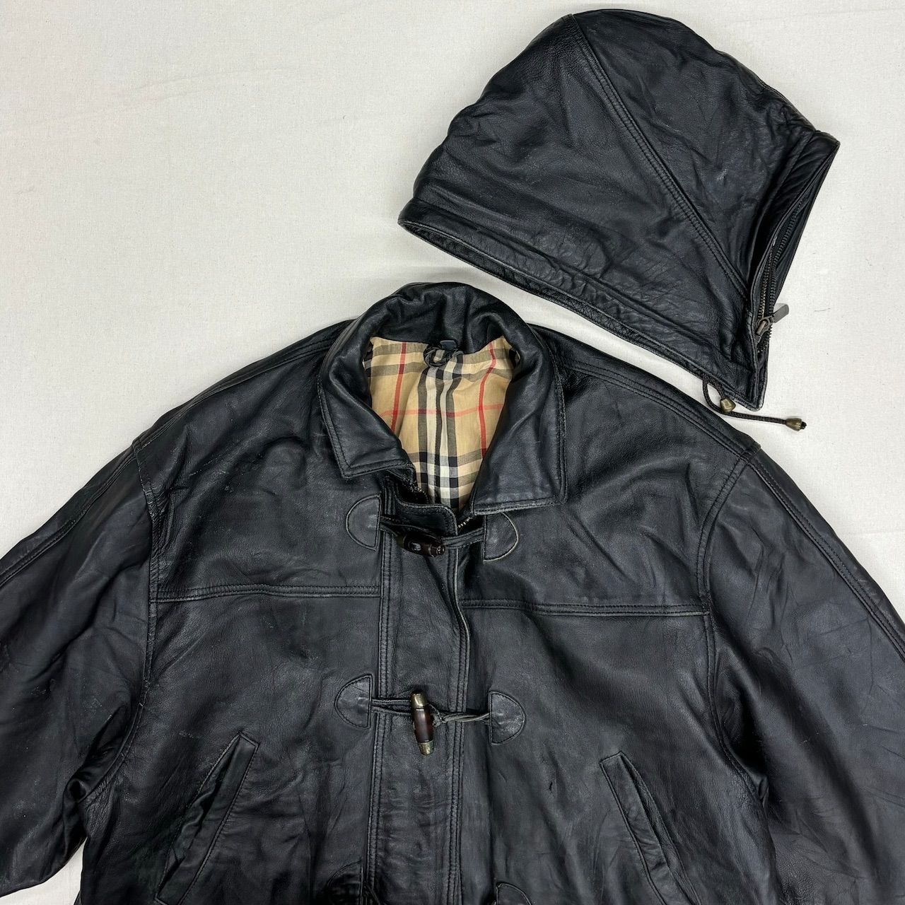 1999年製 Burberrys leather jacket バーバリー レザー ダッフルコート