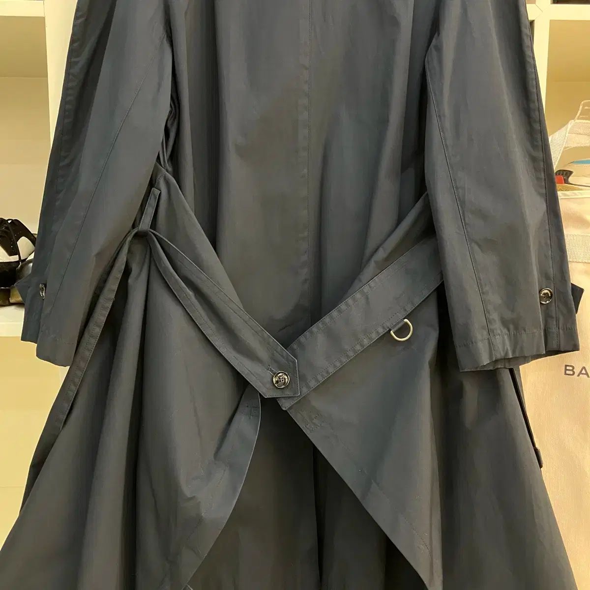 2016FW バレンシアガ トレンチコート ネイビー 38 (ダストバッグ含む