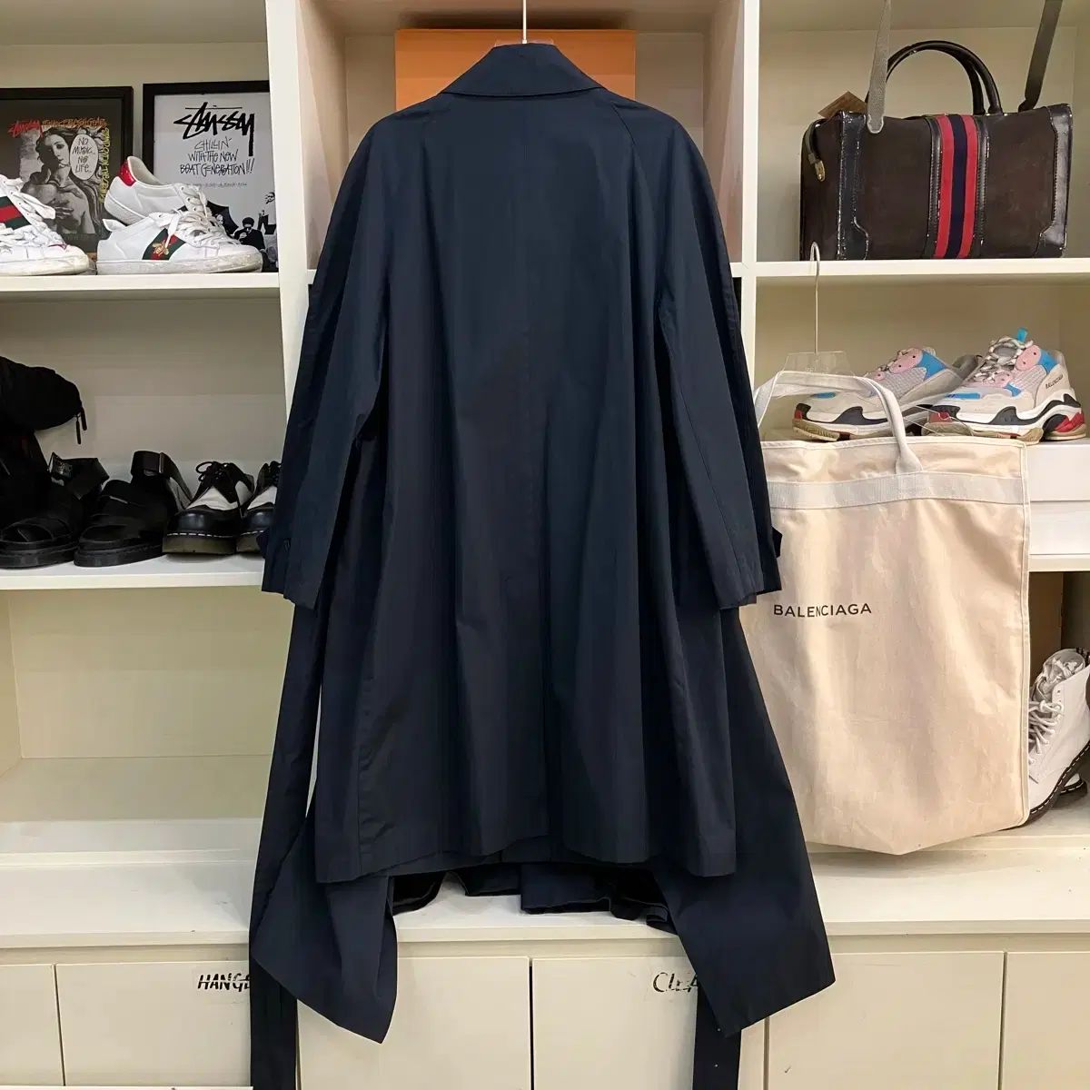 2016FW バレンシアガ トレンチコート ネイビー 38 (ダストバッグ含む