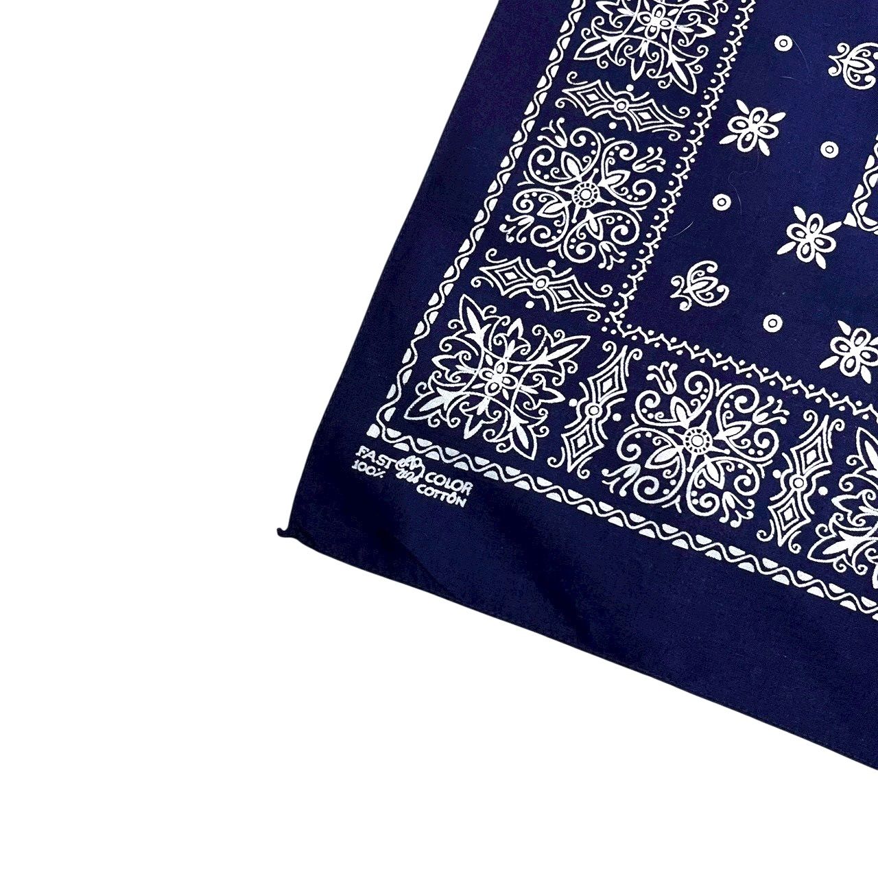 60s ビンテージ エレファントブランド コットン バンダナ ネイビー 上