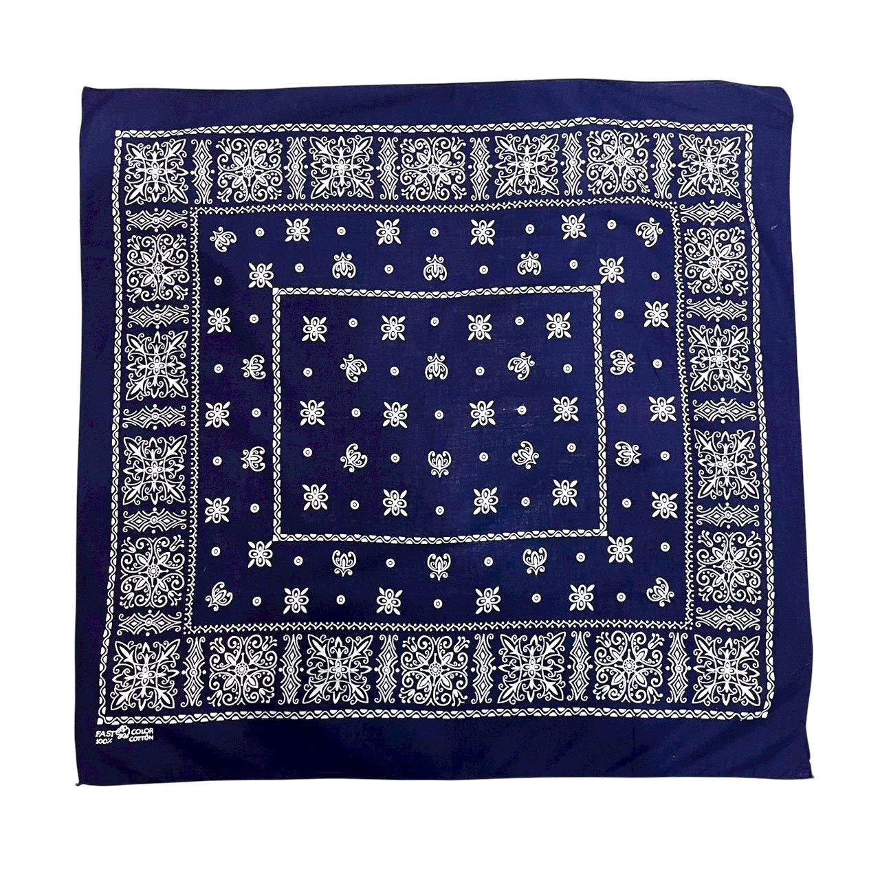 60s ビンテージ エレファントブランド コットン バンダナ ネイビー 上