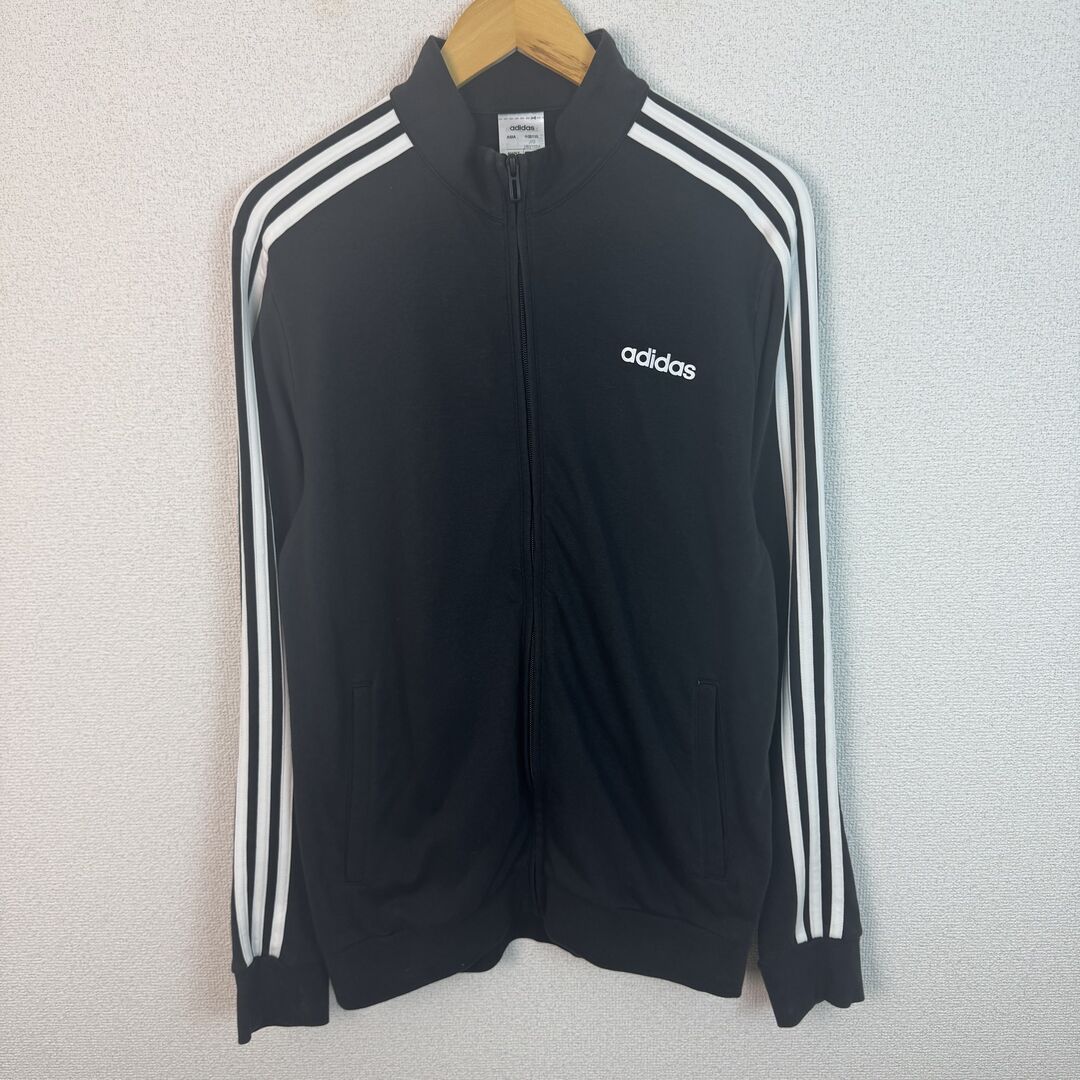 adidas ジャージ トラックジャケット オシャレ ストリート ブラック 古着 adidas トラックジャケット