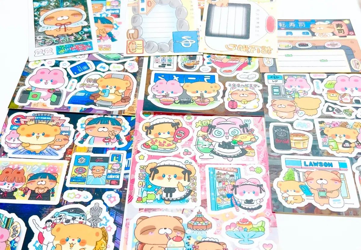 デコレーションダイアリーステッカー  まとめ/デコレーションダイアリーアイテム/デコレーションダイアリー用品販売/デコレーションダイアリーアイテム/キャラクターデコレーションダイアリー/ アロハクマクマ/デコレーションダイアリーシール