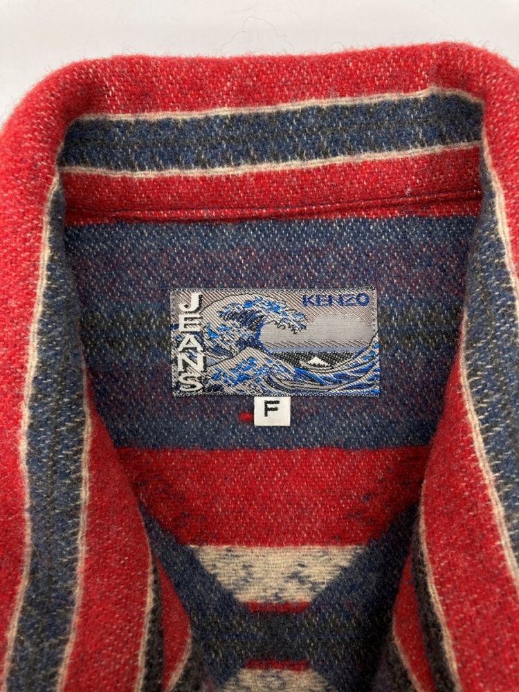 ケンゾー KENZO WOOL JACKET ウール ジャケット 北斎タグ ネイティブ柄 