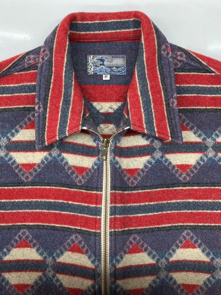 ケンゾー KENZO WOOL JACKET ウール ジャケット 北斎タグ ネイティブ柄 