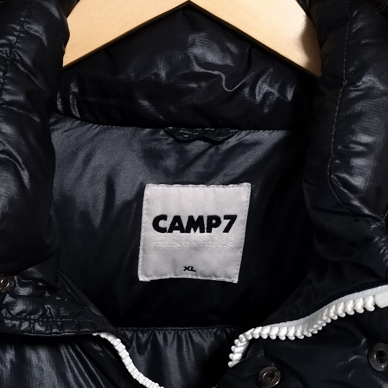 美品】CAMP7 3way ファー付 ダウンジャケット XLサイズ ブラック 黒色 