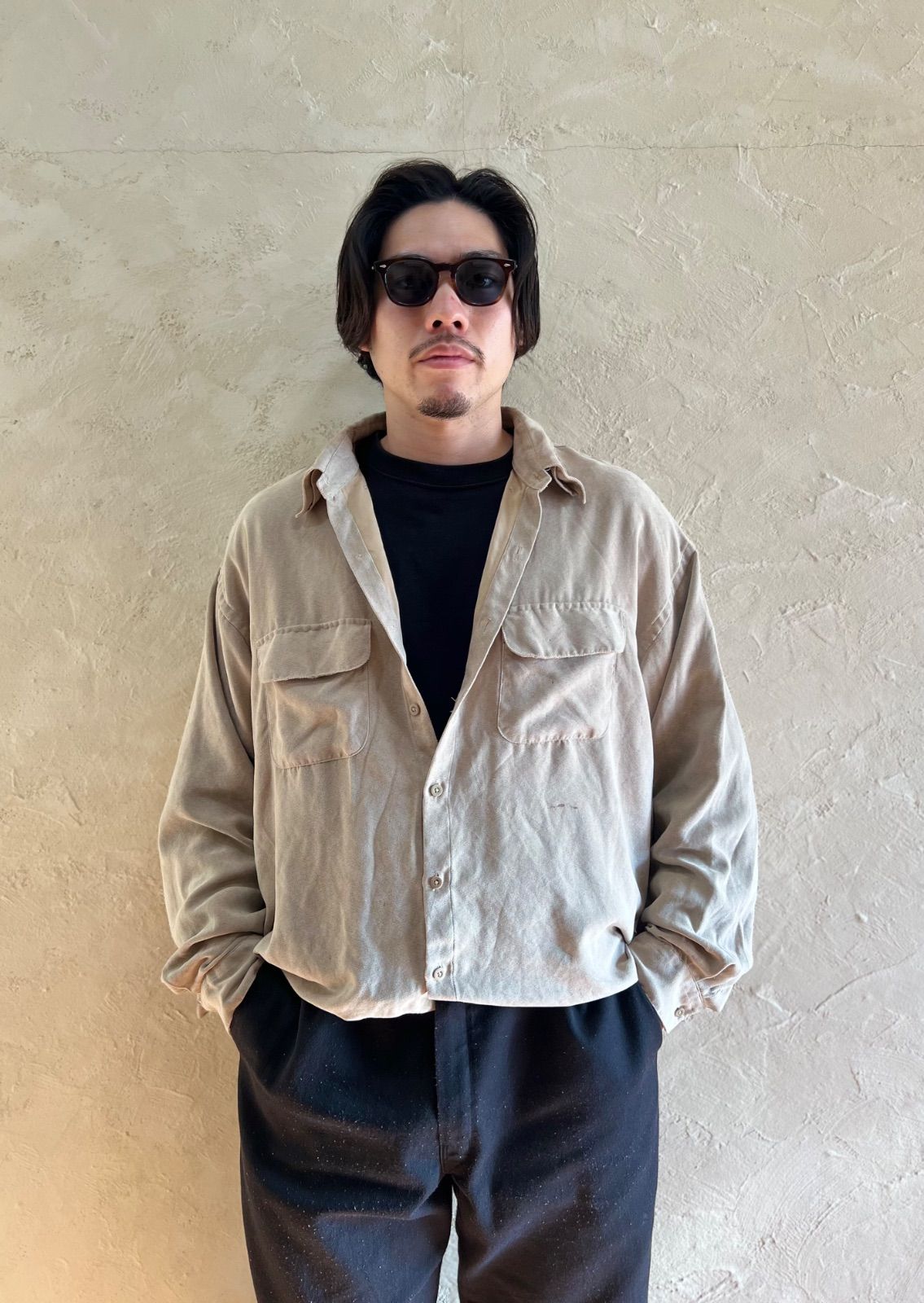 90 s フェイクスウェードシャツヴィンテージビンテージ50 60 70 80 scomoli AURALEE A.PRESSEコモリ オーラリーアプレッセ常田須田stussy supreme 19 soovy オーバーサイズy 2 kストリート