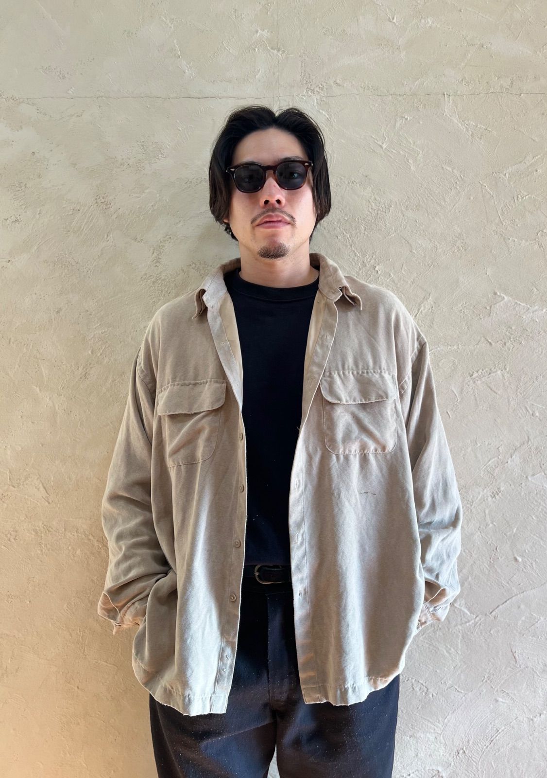 90 s フェイクスウェードシャツヴィンテージビンテージ50 60 70 80 scomoli AURALEE A PRESSEコモリ オーラリーアプレッセ常田須田stussy supreme 19 soovy オーバーサイズy 2 kストリート