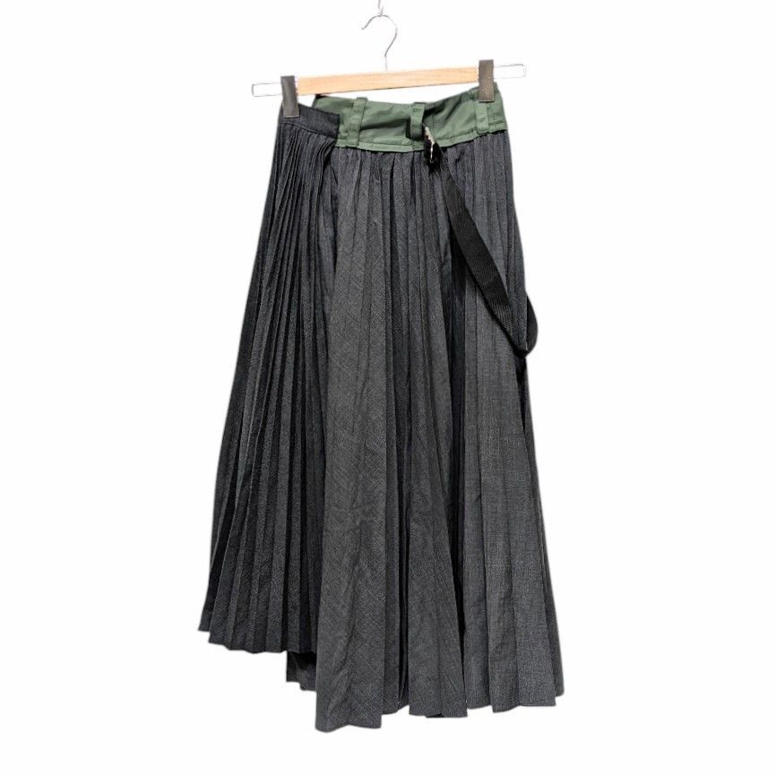 sacai サカイ ギャザープリーツ ドッキング アシンメトリースカート 20