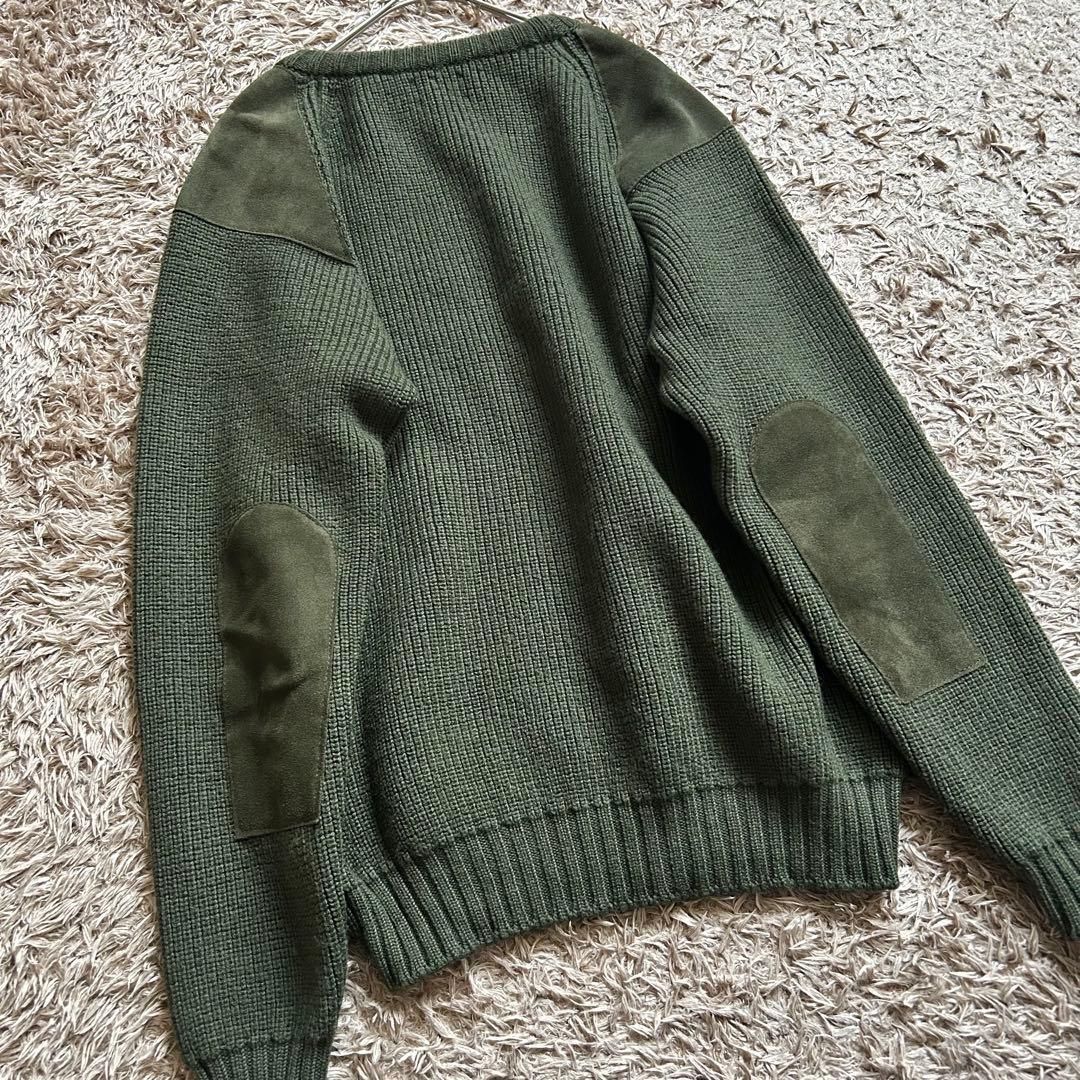 6411【美品】ブリーフィング クルーネックニット メリノウール カーキ