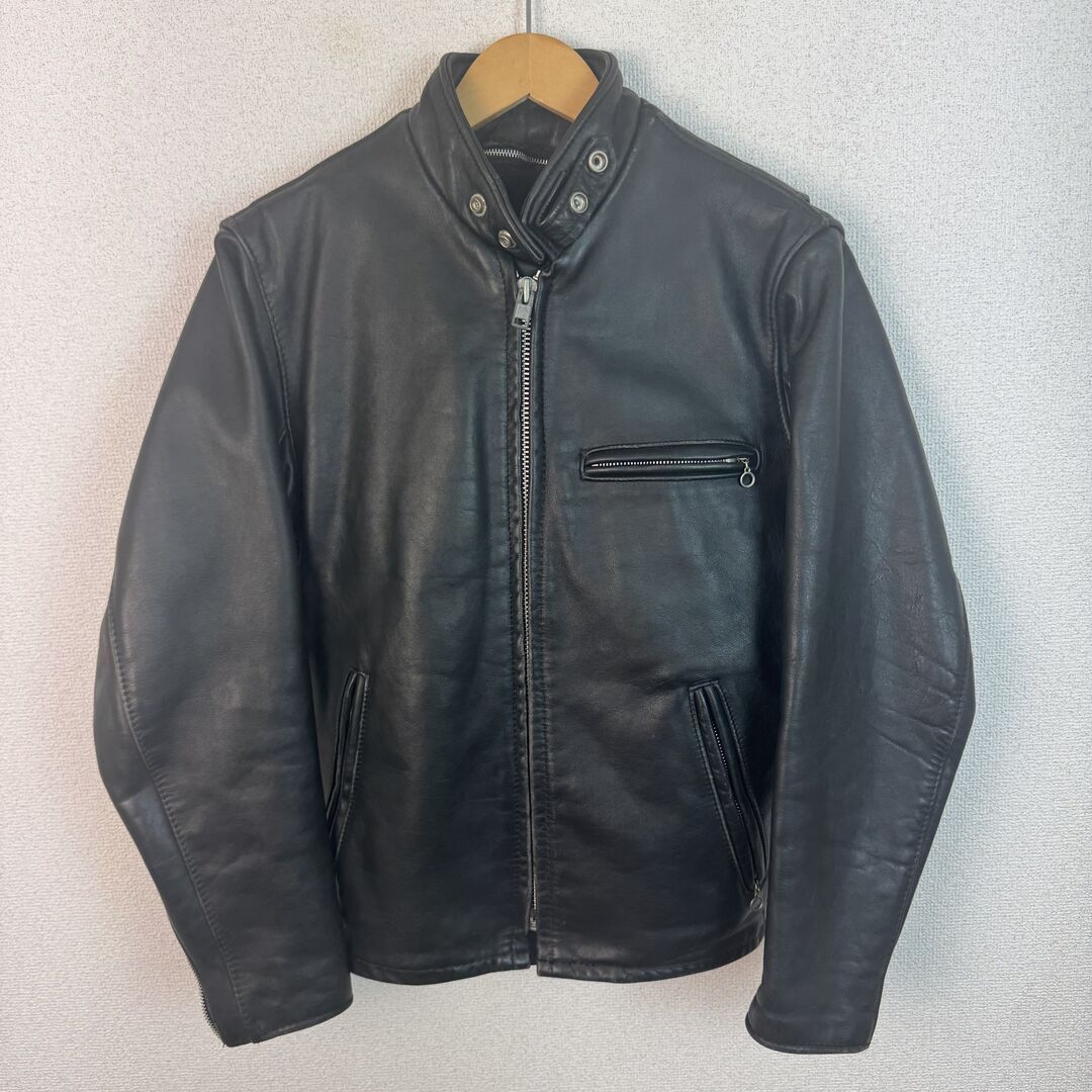Schott ショット レザージャケット シングルライダース 無地 ブラック
