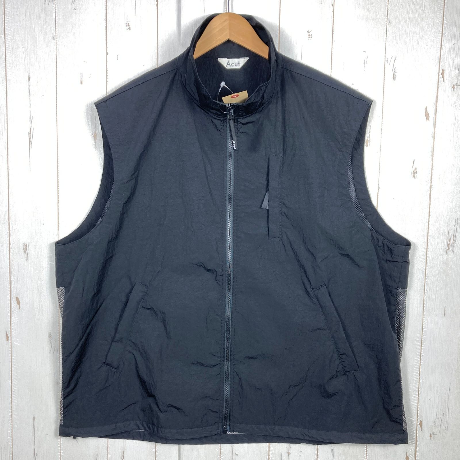Men s XXL ブラック系 Acut アカット バックポケットベスト Back Pocket Vest 受注会 モデル ナイロン ウェア トップス ベスト ウィンドシェル z トップ