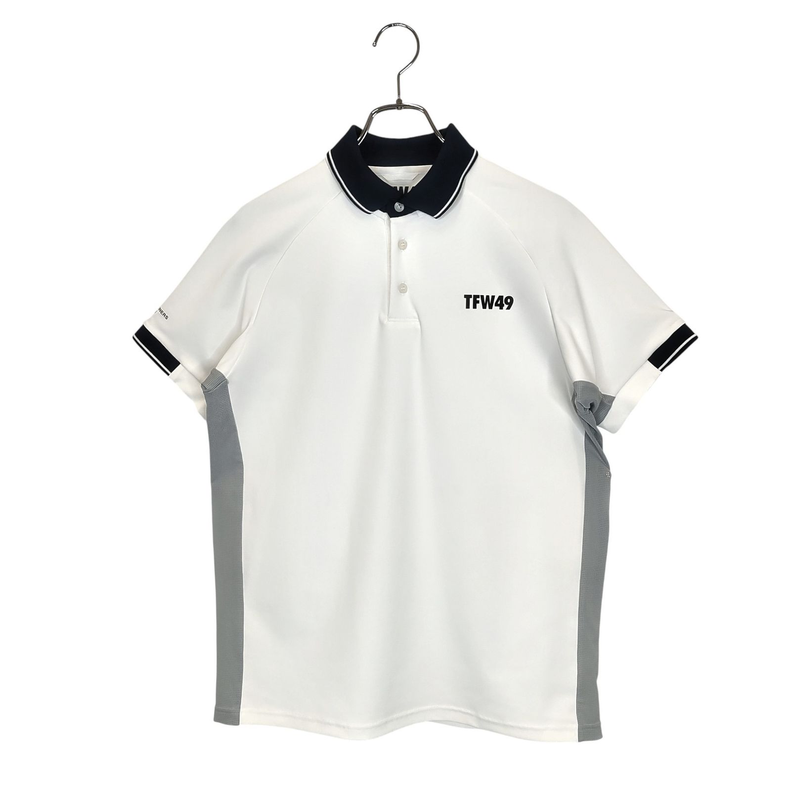 TFW 49 ティーエフダブリュー ゴルフ 25 SS LINE SLEEVE POLO 半袖 ポロシャツ M ホワイト メンズ