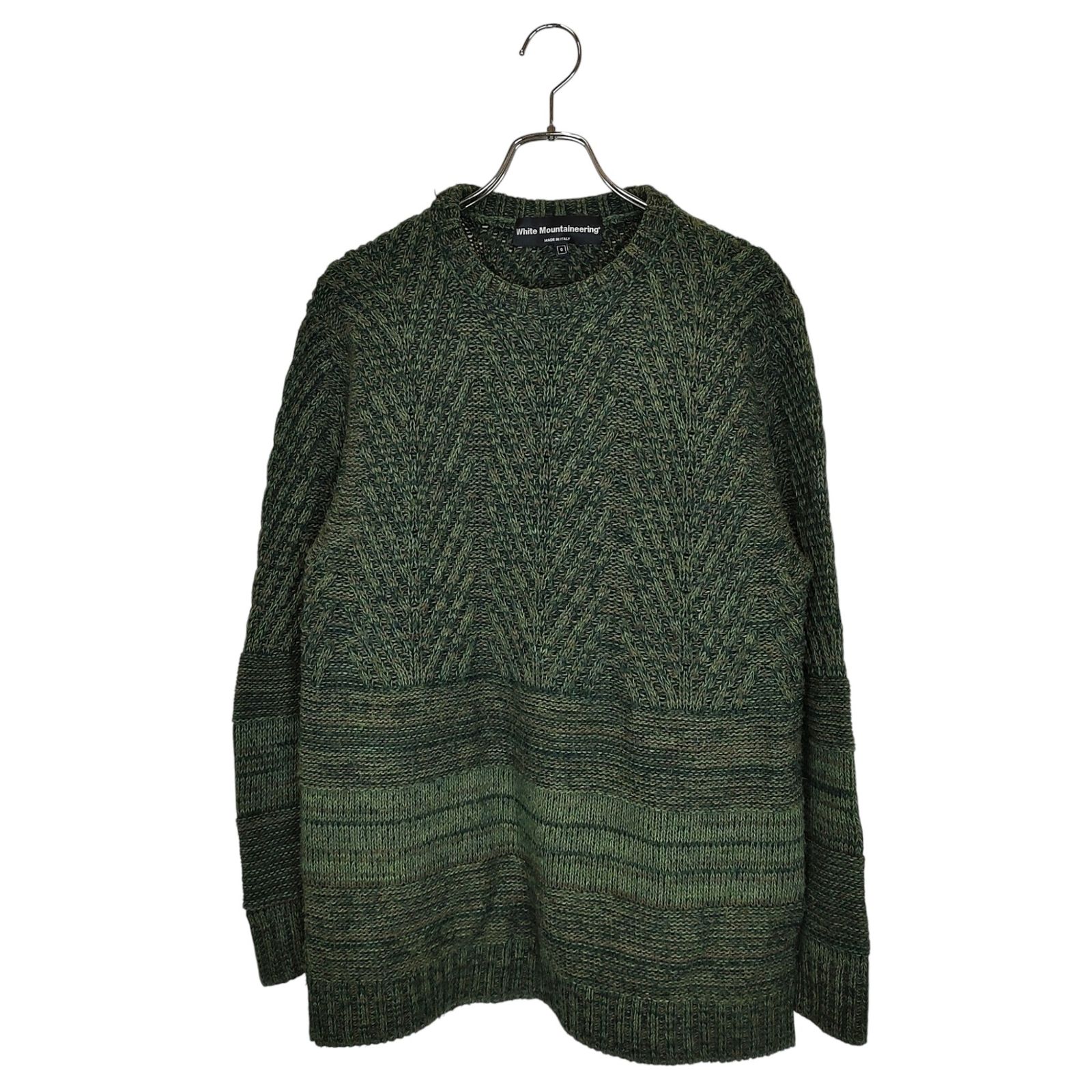 WHITE MOUNTAINEERING / 20AW/RANDOM CABLE ROUND NECK KNIT/2/アクリル/グリーン/WM2073602 White Mountaineering ホワイトマウンテニアリング 20AW RANDOM CABLE