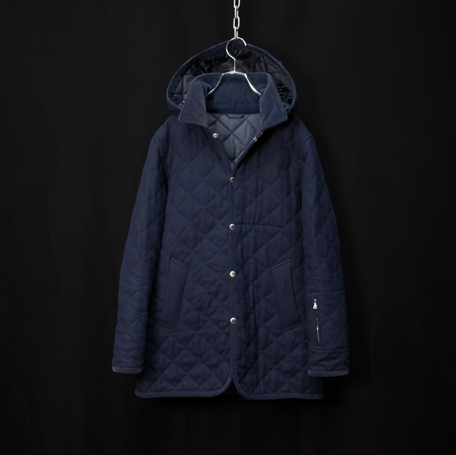 SOPHNET. アンゴラ混 ウールキルティングジャケット 2 way フード付き シンサレート中綿 ソフネット ソフ ハーフコート