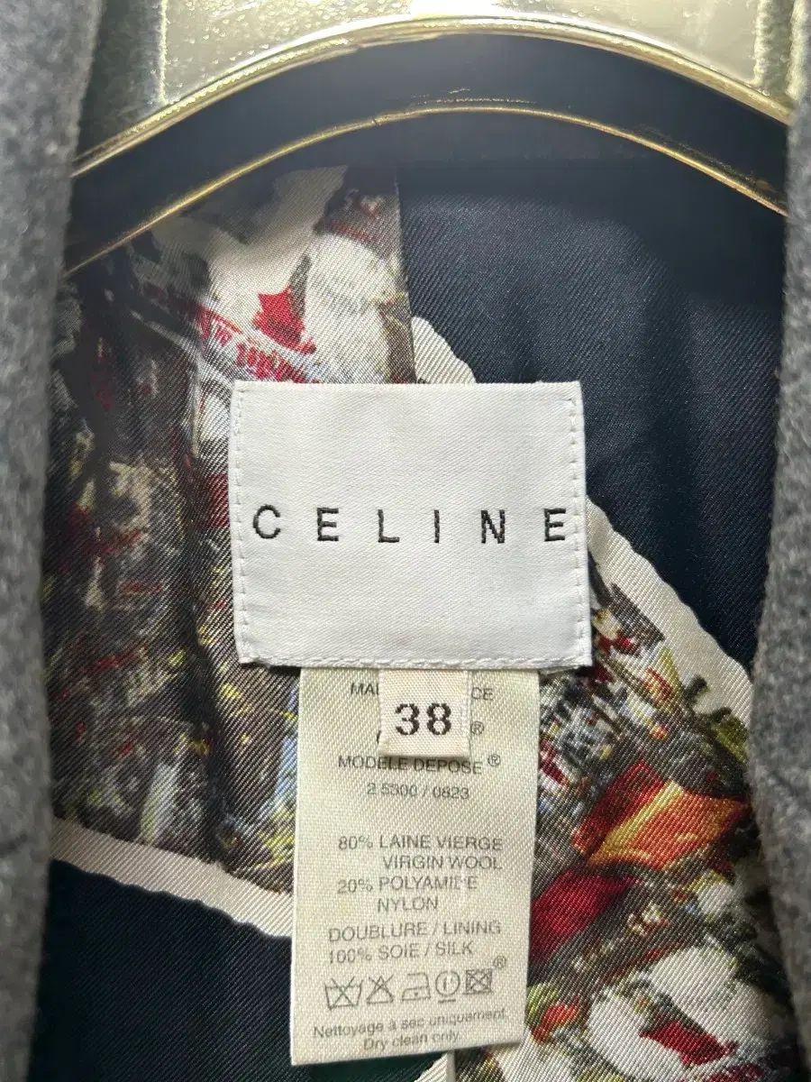 美品♡セリーヌ ダブルブレスト ウールコート アシンメトリー ハーフコート 38 美品♡セリーヌ ダブルブレスト ウールコート アシンメトリー ハーフ