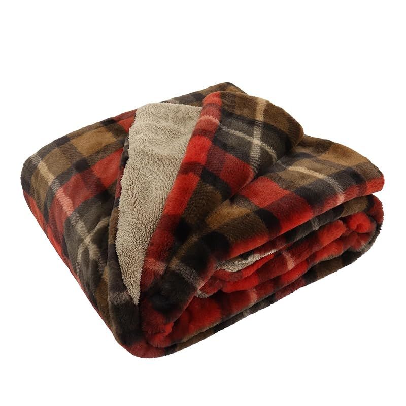 商品 川島織物セルコン TAUKO タウコ ブランケット チェックファー ブラウン GJ 6115 1