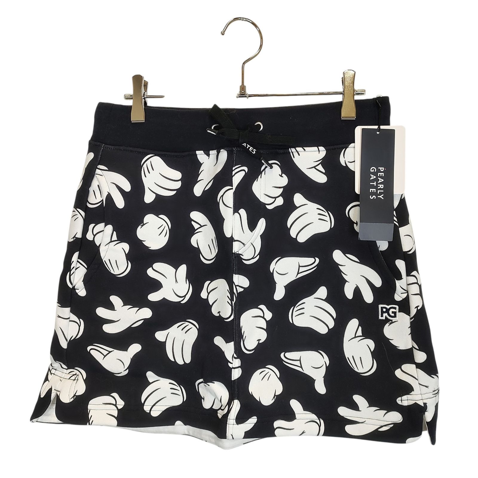 PEARLY GATES パーリーゲイツ ゴルフ × Disney ミッキー柄 スカート 055-1234030 1 ブラック レディース