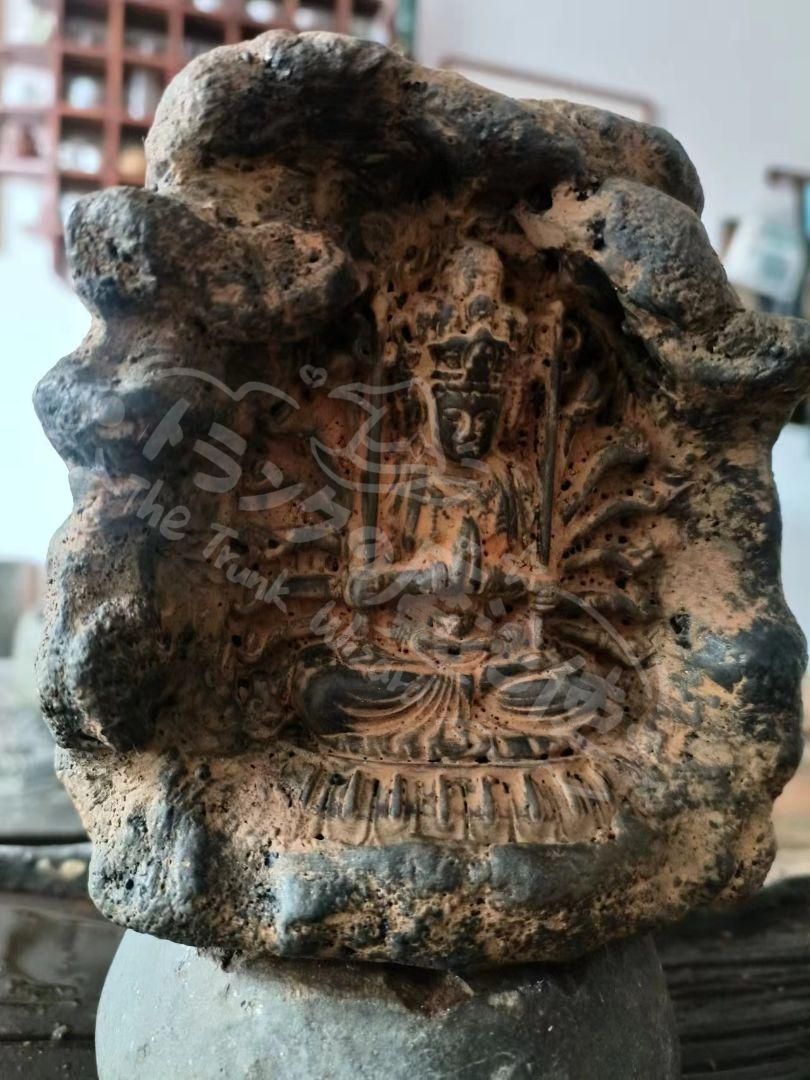 新年ギフト石像 千手観音仏像 茶室 博古架 禅意 置物 装飾品