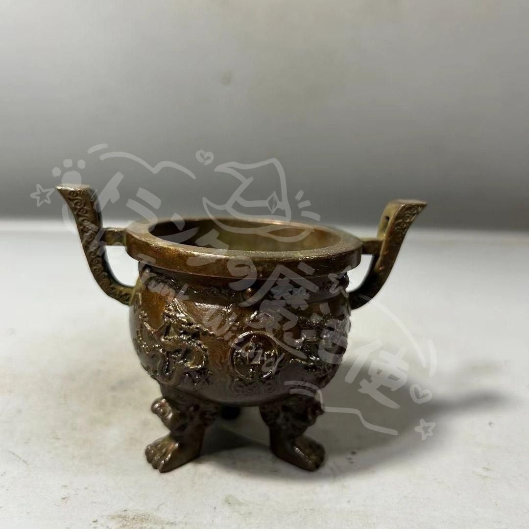 新年ギフト銅 細工 香炉 瑞獣三足薫香炉 挿し香炉 茶台香道具 装飾品