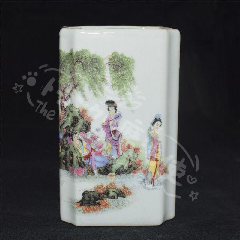 新年ギフトパステル十二金釵人物筆筒 文房四宝 書道具 文房具 現代工芸