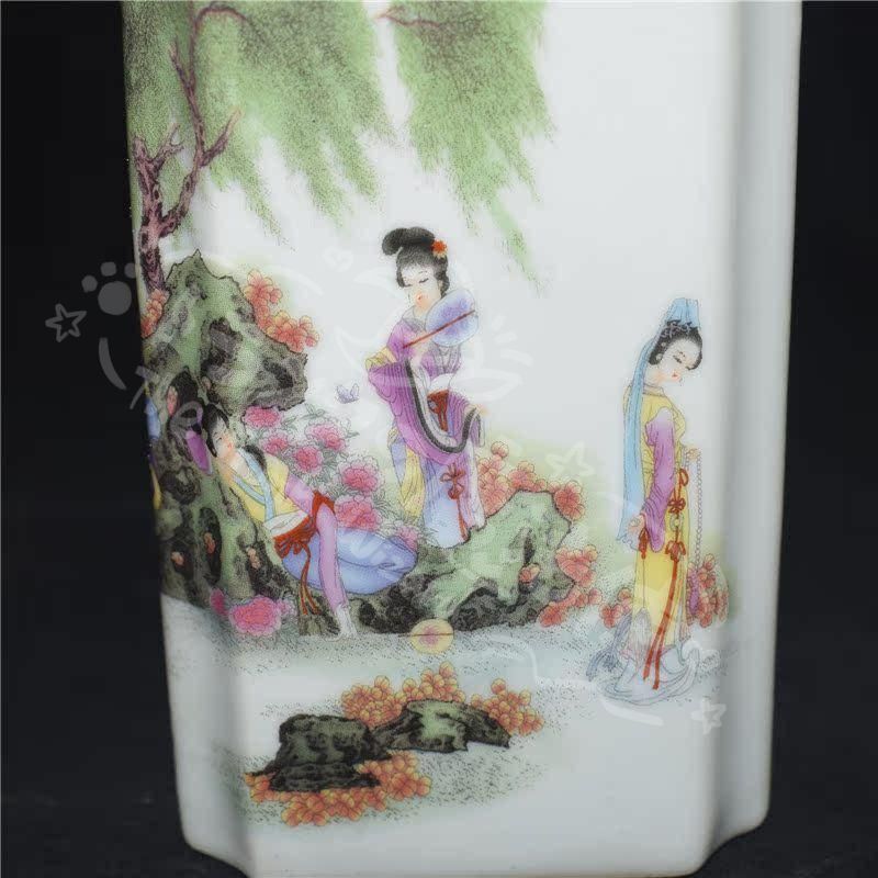 新年ギフトパステル十二金釵人物筆筒 文房四宝 書道具 文房具 現代工芸