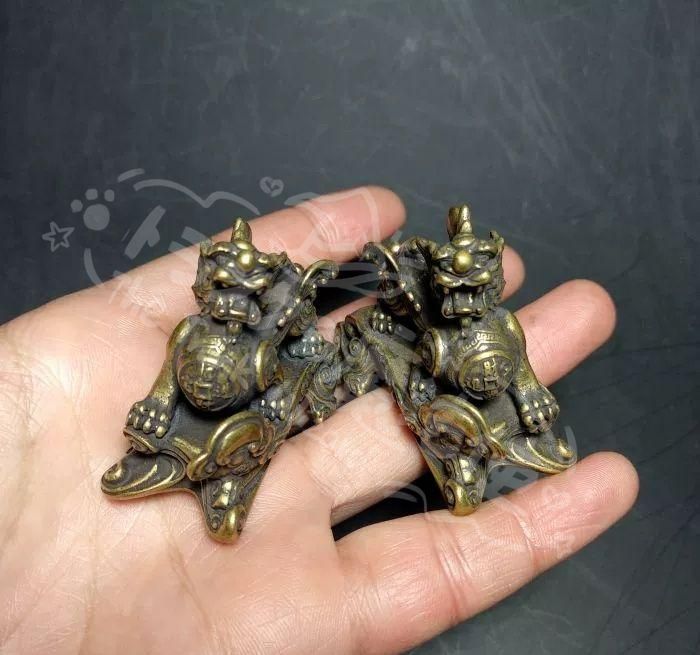 新年ギフト麒麟 銅器 文鎮 茶寵 鎮宅 辟邪 開運 風水 招財 置物 工芸品