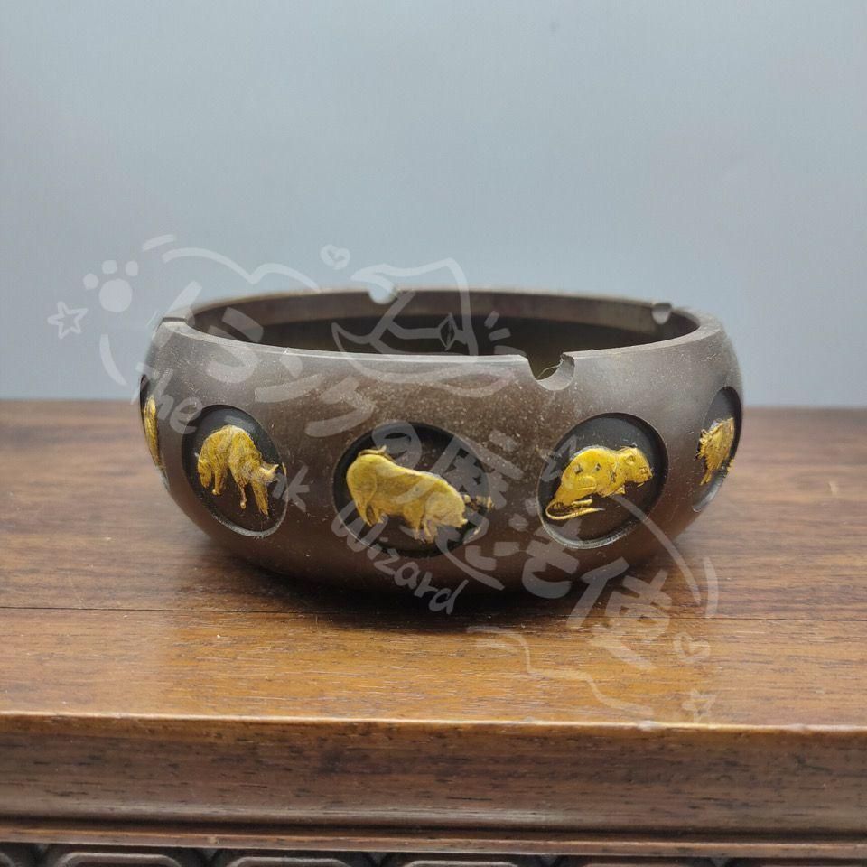 新年ギフト銅器 十二支 灰皿 家 事務室 装飾品 置物 掛け時計 金属工芸 