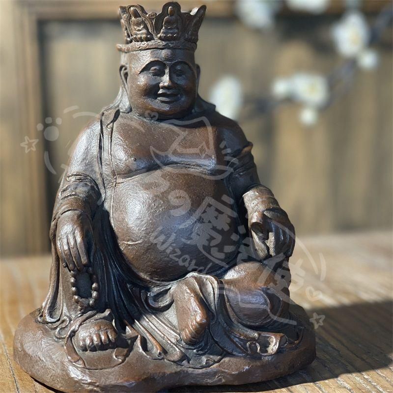 新年ギフト石像 仏像 宝冠弥勒仏 禅意 玄関 書斎 茶室 机面 供養 装飾品 置物