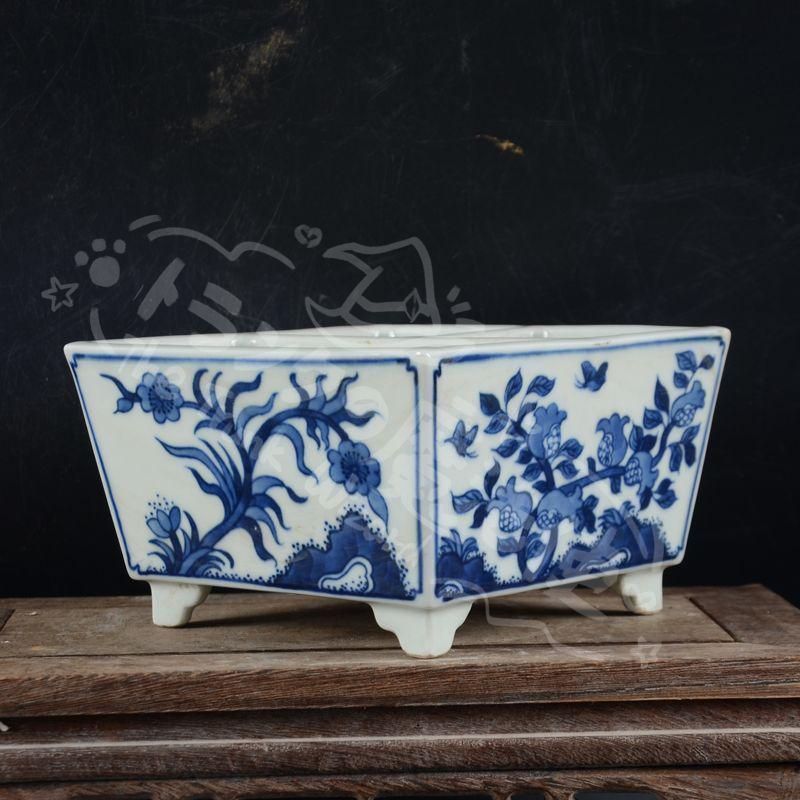 新年ギフト清乾隆帝手画鯖石榴花四方升斗 文房案頭 書道具 文房具 現代