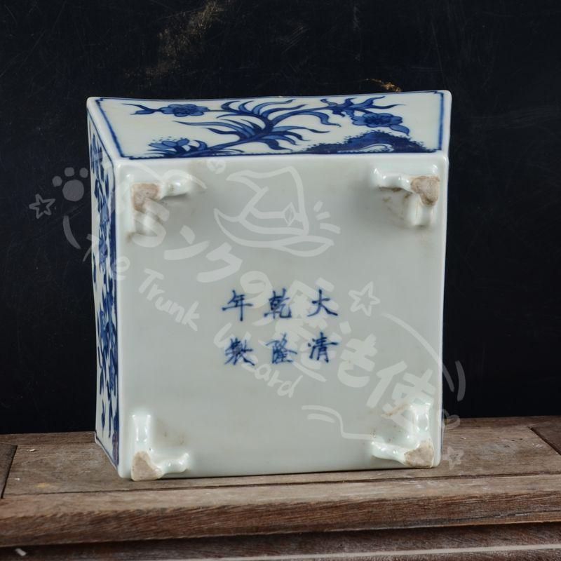 清乾隆帝手画鯖石榴花四方升斗 文房案頭 書道具 文房具 現代工芸品美術品 置物 新年ギフト清乾隆帝手画鯖石榴花四方升斗 文房案頭 書道具 文房具 現代